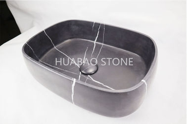 Thick Colid Stone Sink Basin Beautiful Nero Marquina Black Natural Ston