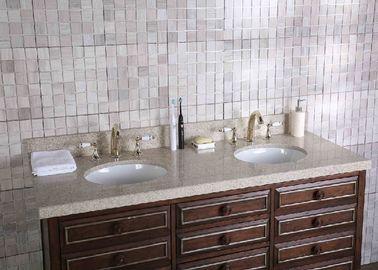 Simple Elegant  Custom Bathroom Vanity Tops White Sink Built In Type