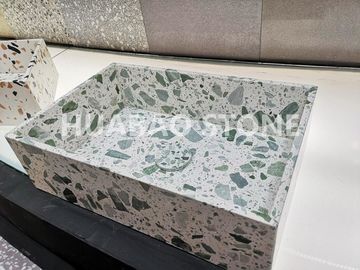 Bathroom  sink terrazzo basin square rounded fashion design customized size