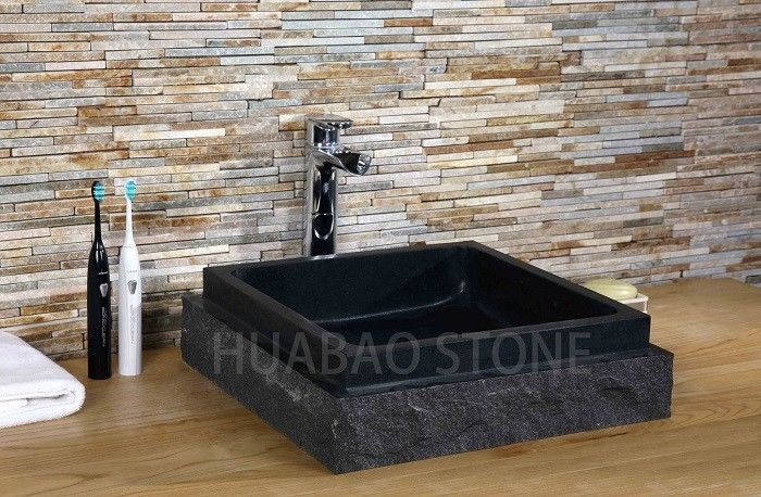 Natural Granite Bathroom Sink Basin Fashion Designs Non Metal Rectangular Shapes