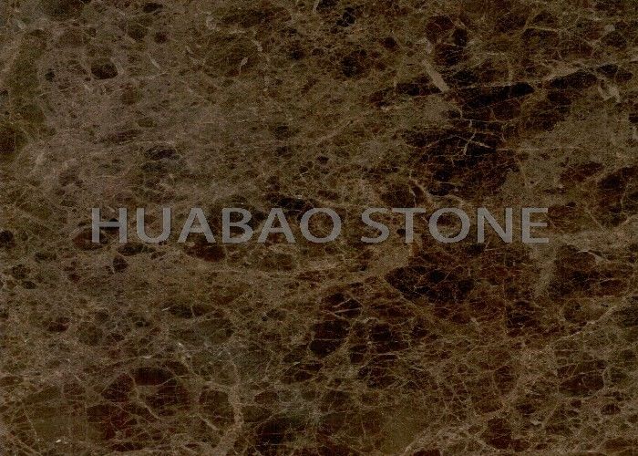 Residential Brown Marble Tile Elegant Surface High Gloss Finish Small Water Absorption