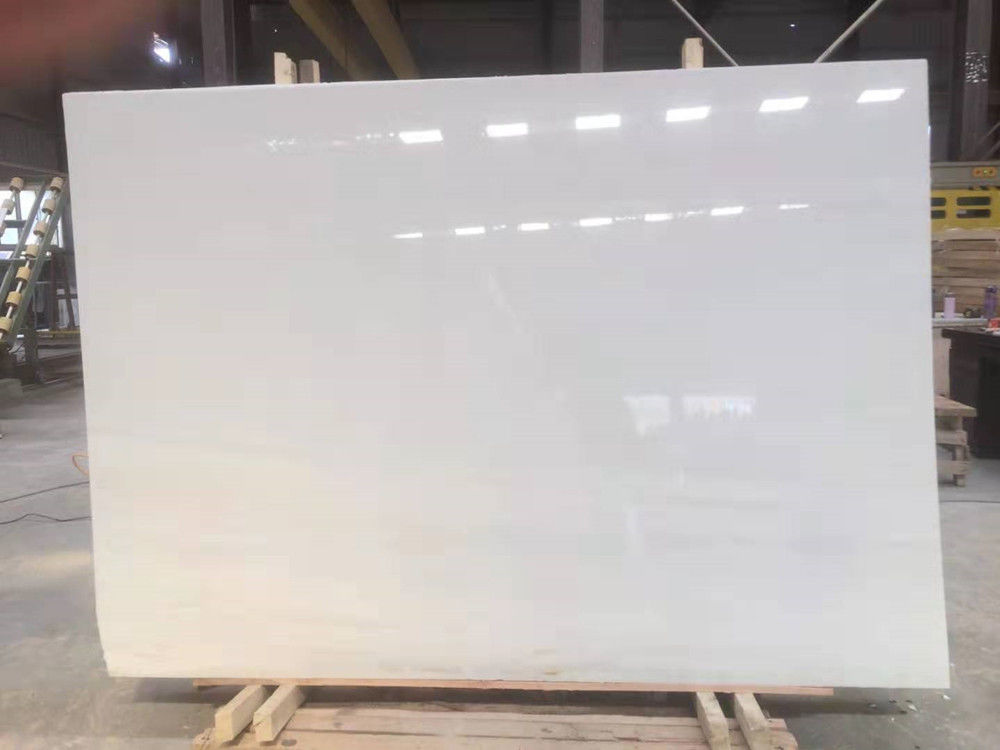 White Marble Slab Tile Customized Size For Interior Wall Cladding Flooring