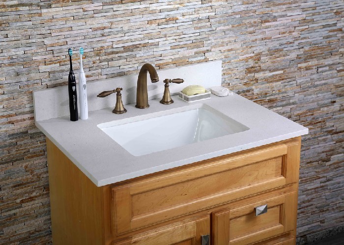 White Custom Bathroom Vanity Tops, Prefab Granite Vanity Tops