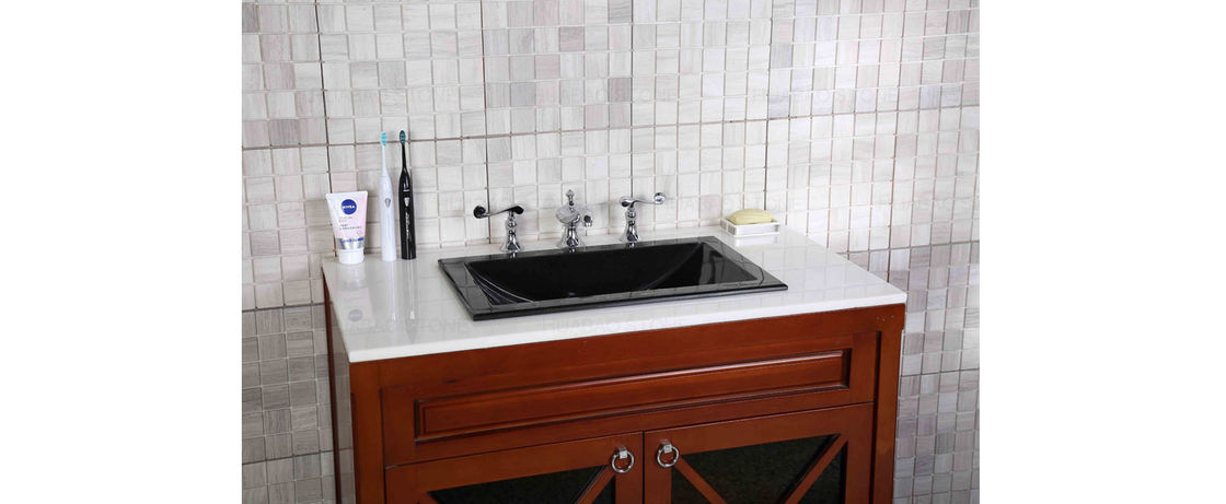 Marble Custom Bathroom Vanity Tops Natural Stone Effect Easy Faucet Installation