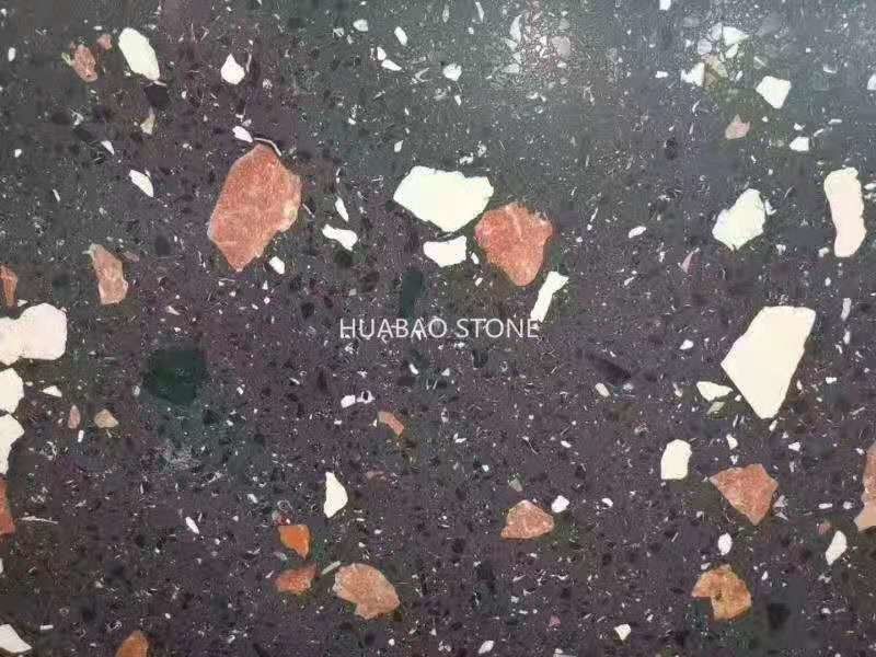 Honed Flamed Terrazzo Stone Tiles Slab For Flooring Of Outdoor Plaza Hotel Stores