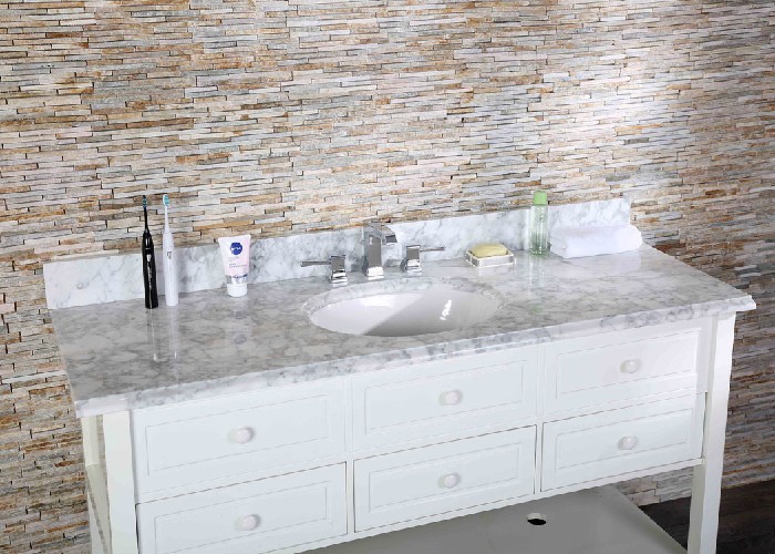 White Carrara Custom Bathroom Vanity, Custom Bathroom Vanity Tops